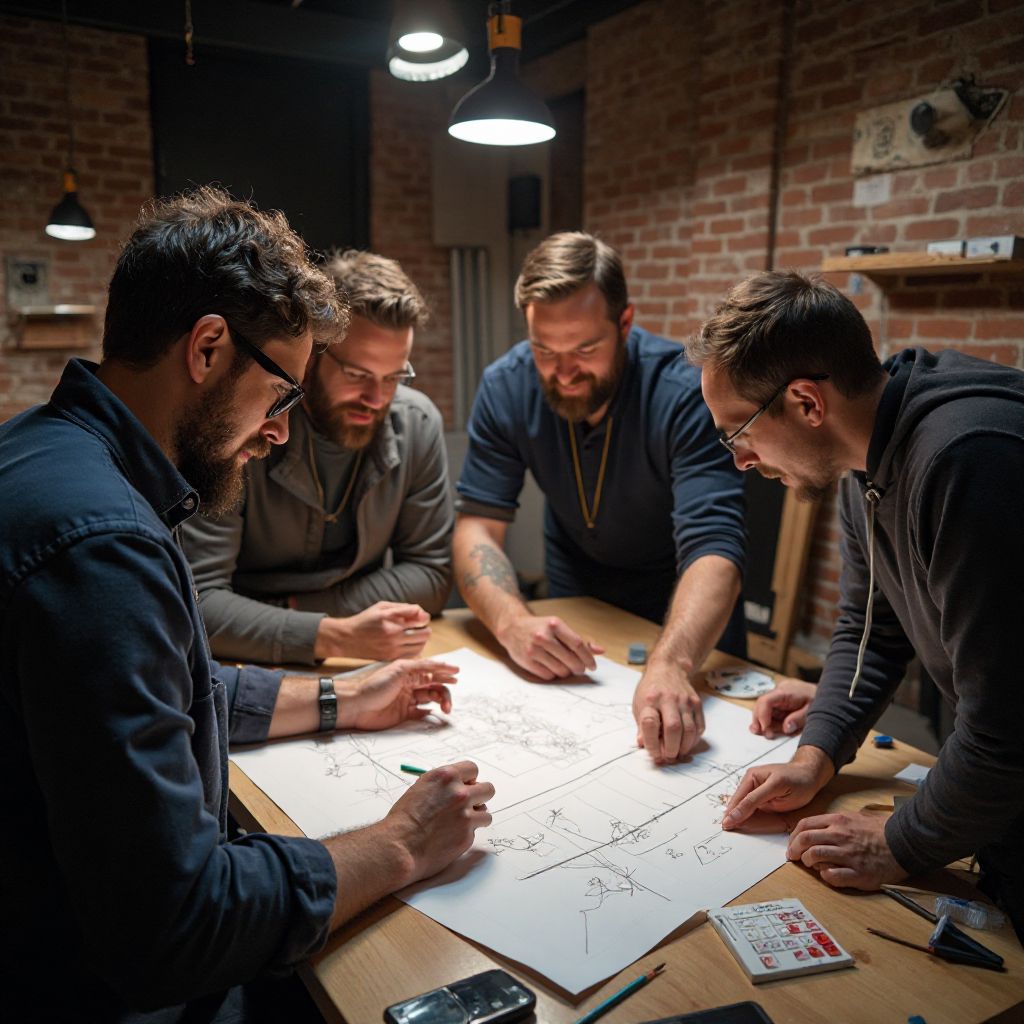 Escape Quest Miami team planning an escape room